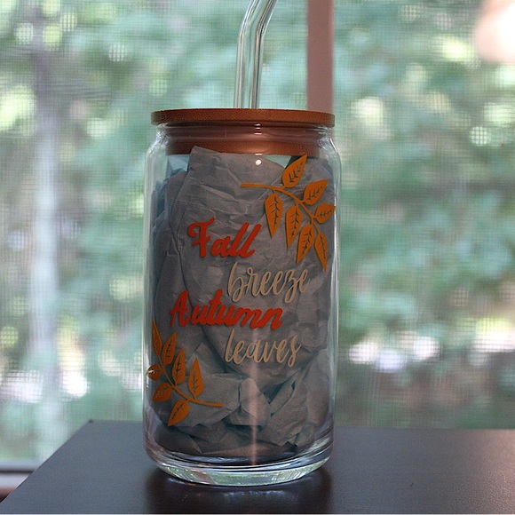 🍂 Fall Glass Cup - Picture 1 of 2